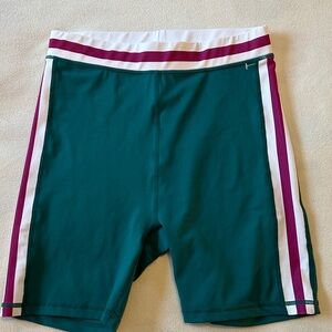 NWOT Teal Wilo Athletic Shorts with Striped Waistband size medium